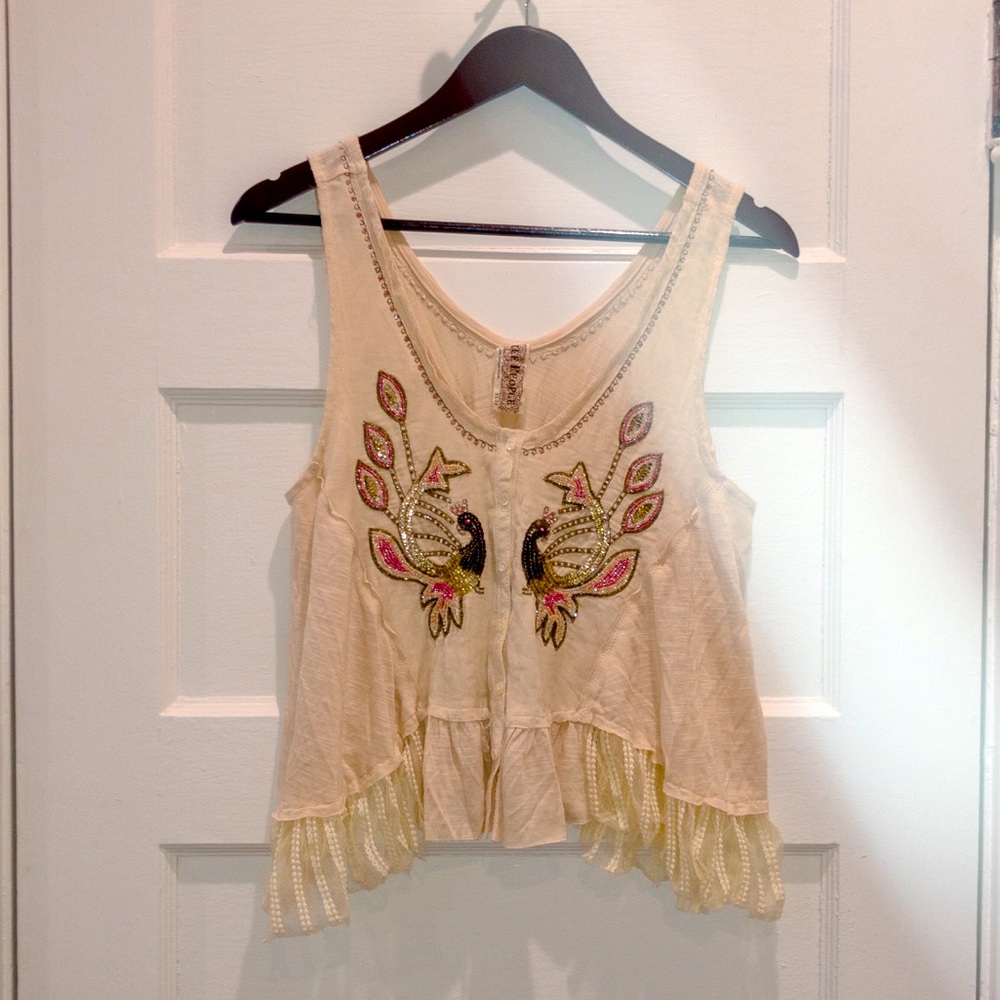 Free People Embroidered Top
